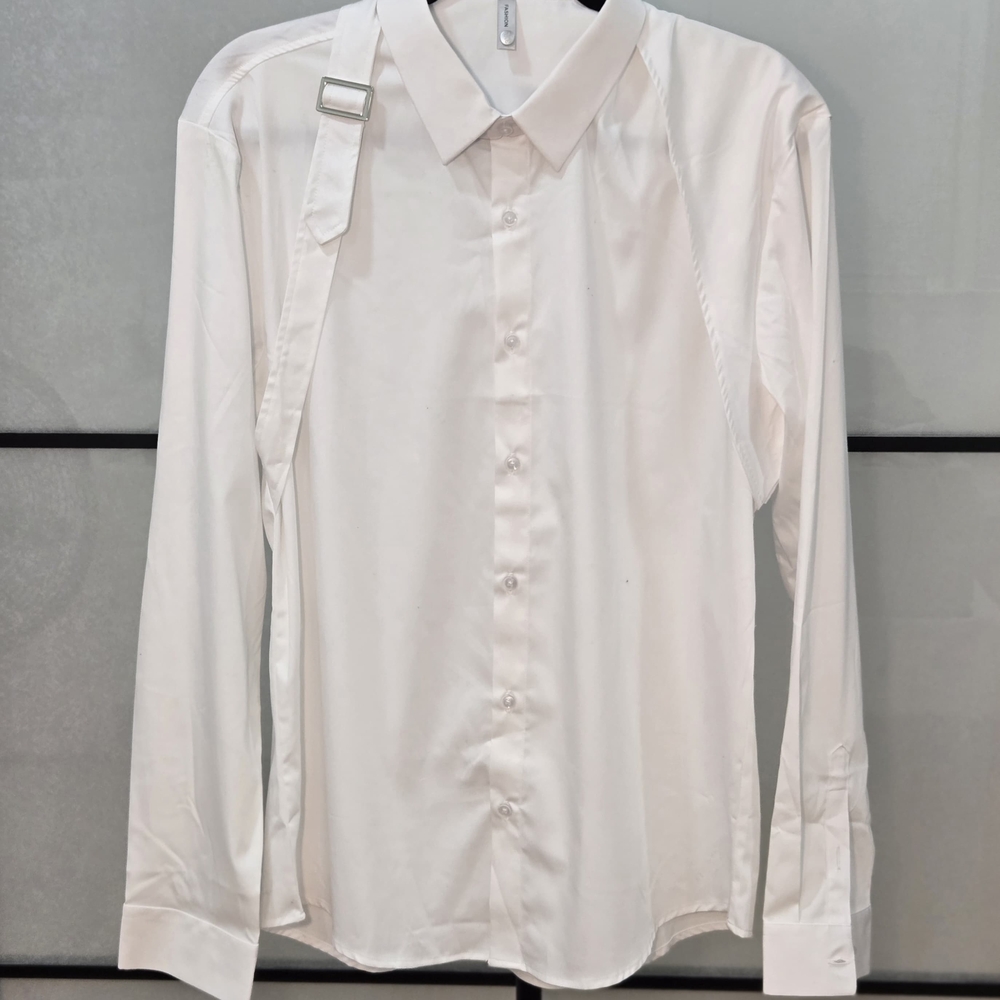 Elegant White Men's Dress Shirt